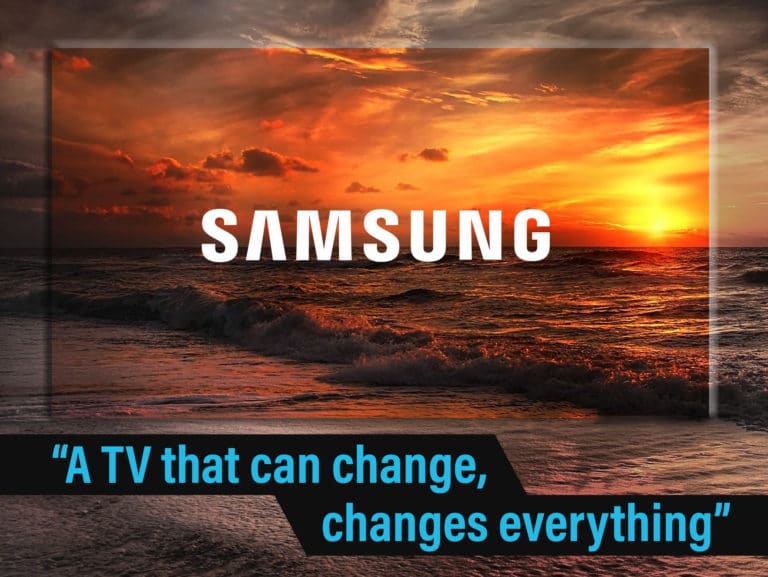 Samsung sichert sich Slogan: „A TV that can change, changes everything“
