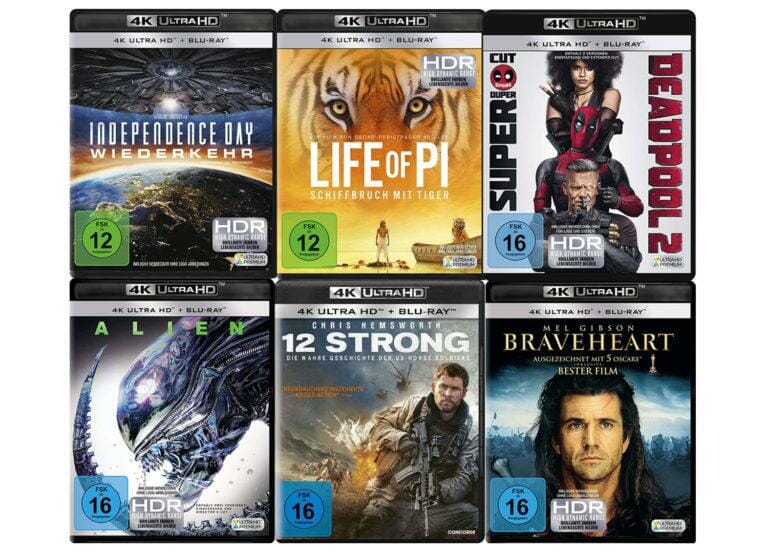 Schnäppchen: Ausgewählte 4K Blu-rays für nur 14.99 Euro!