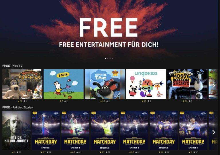Rakuten TV erweitert den kostenlosen Free-Bereich wegen der Coronakrise