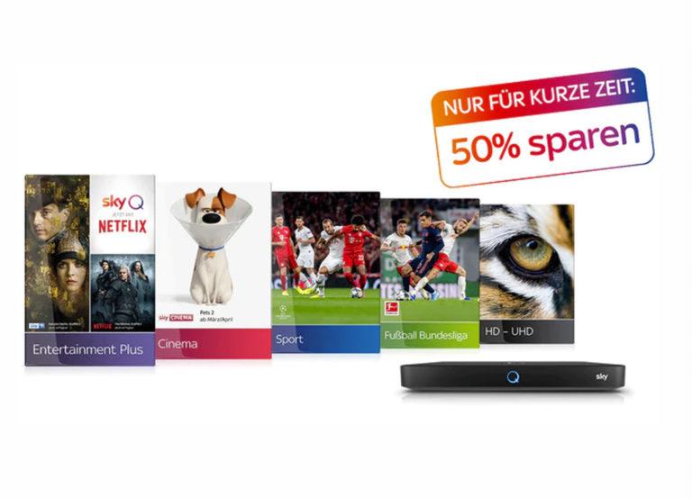 Mega-Angebot: Sky Q komplett inkl. Netflix für nur 39.99 Euro monatlich – 50% sparen