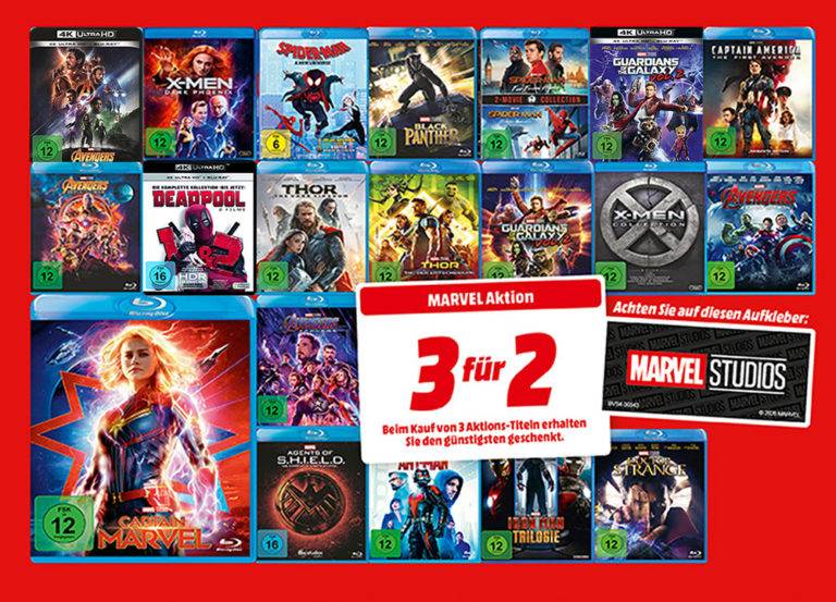 Mega-Aktionen: 3 Marvel-Filme kaufen, nur 2 bezahlen + 3 Blu-ray für 18 Euro