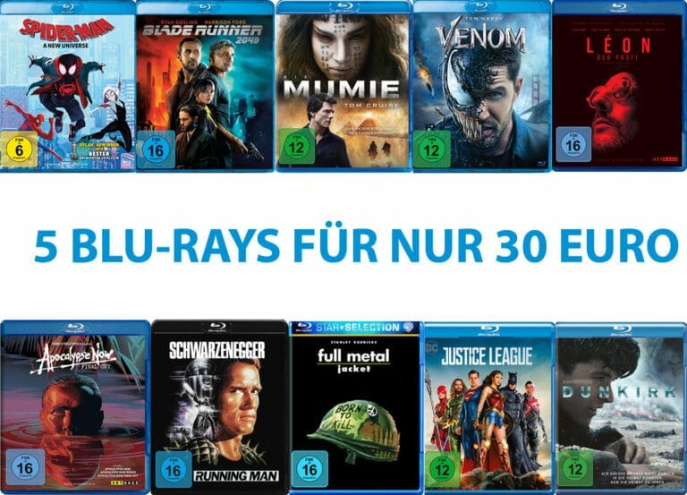 Wählt aus über 1.500 Titeln: 5 Blu-rays für nur 30 Euro