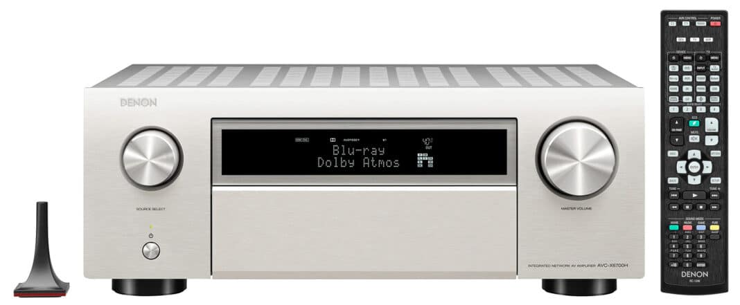 AVC-X6700H in Silber mit Mikrofon und Fernbedienung