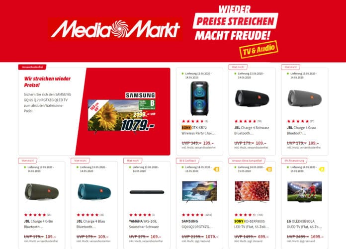 Mediamarkt streicht die Preise! Highlight-Angebot: 75 Zoll 4K QLED für 999 Euro!