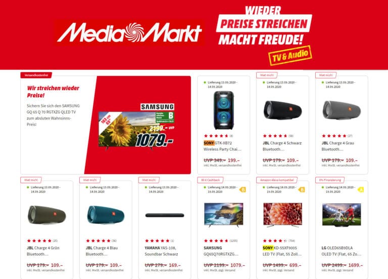 Mediamarkt: 65 Zoll 4K QLED (Q70R) für nur 999 Euro + 98 weitere Top-Angebote