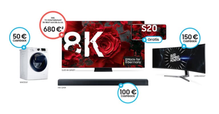 Samsung: Smartphone gratis zum TV plus Cashback-Aktion für Soundbars