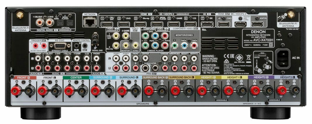 Die Anschluss-Sektion l&auml;sst keine W&uuml;nsche offen und liefert sogar HDMI 2.1 f&uuml;r 8K/60p und 4K/120p Signale