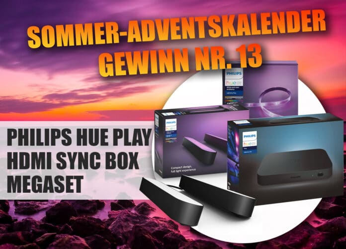 Gewinne Ambilight im kompletten Wohnzimmer mit unserem Philips Hue Play HDMI Sync Box Megapaket