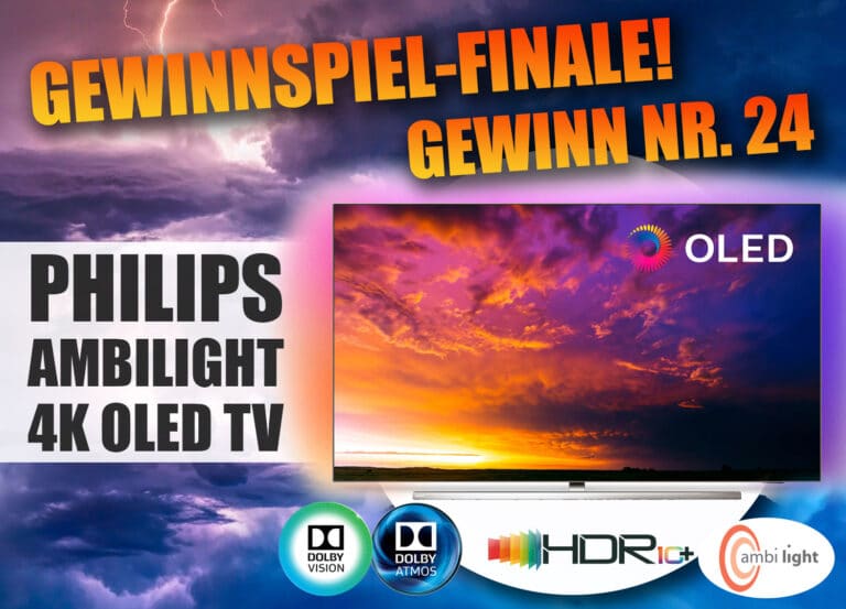 Gewinnspiel-Finale – PHILIPS 4K OLED TV MIT AMBILIGHT im Wert von 3.399 Euro