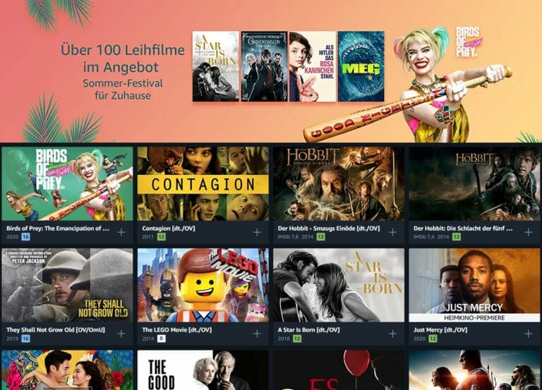 Prime Video: Über 100 Filme ab 97 Cent ausleihen inkl. „Birds of Prey“