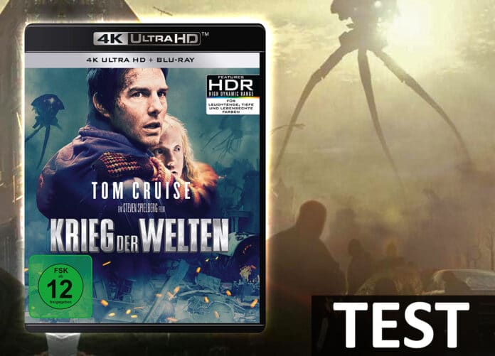 Tom Cruise mal ausnahmsweise nicht alleine auf einem Cover: Krieg der Welten 4K Blu-ray