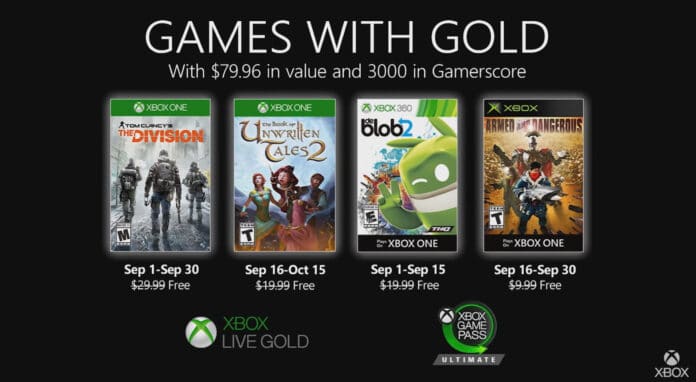 Xbox Games With Gold September 2020