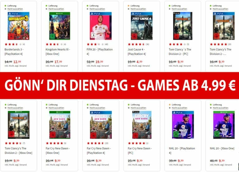 Games für die Playstation 4 und Xbox One ab 4.99 Euro!