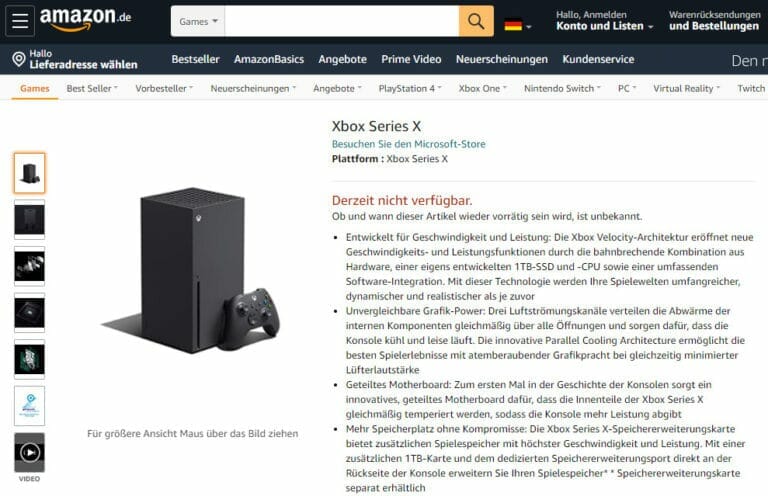 Amazon warnt per Email: Hohe Nachfrage und begrenztes Kontingent bei den neuen Xbox Konsolen
