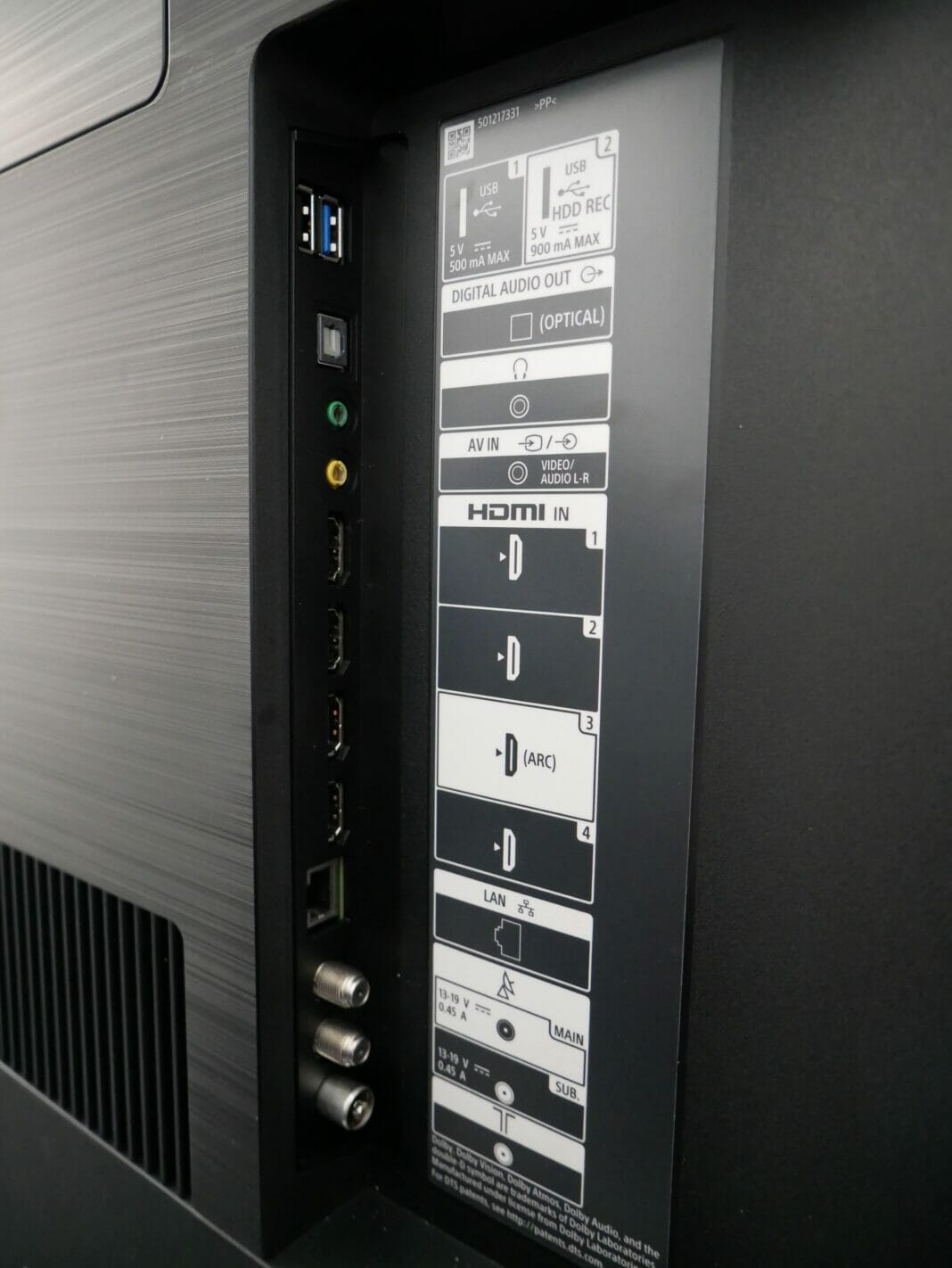 Anschl&uuml;sse HDMI 2.1 XH90 Sony