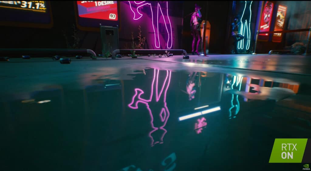 RTX Raytracing liefern akkurate Schatten und Reflexionen (Bild: Cyberpunk 2077)