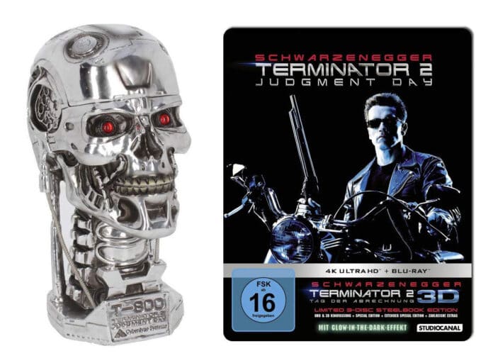 Streng limitiert: Terminator 2 4K Blu-ray Steelbook + T800 Metal-Head