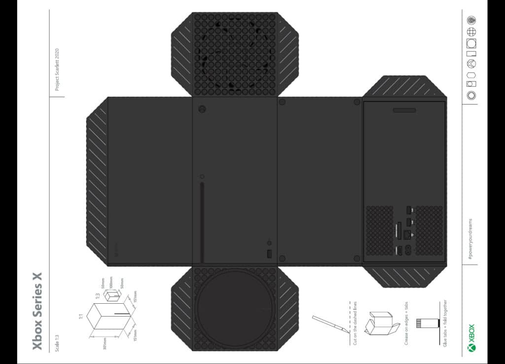 Der Bastelbogen der Xbox Series X