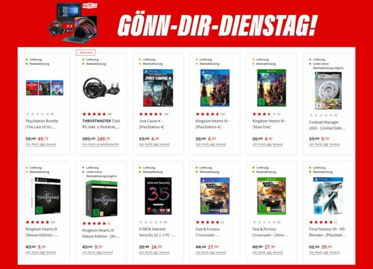 Gönn dir Dienstag: Spiele für die PS4 und Xbox One ab 4.99 Euro!
