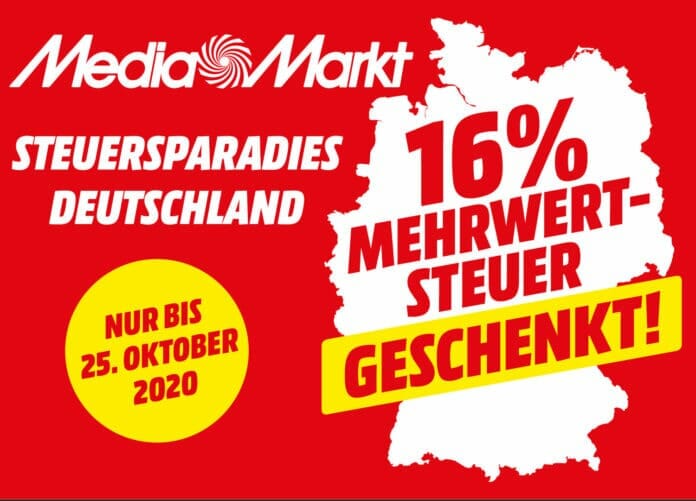 Mediamarkt scheint euch 16% Mehrwertsteuer auf fast alles!