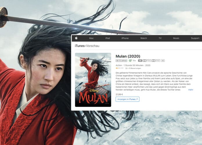 Mulan ist bereits in 4K mit Dolby Vision auf iTunes erhältlich - Titel von Disney, Star Wars und Marvel werden folgen