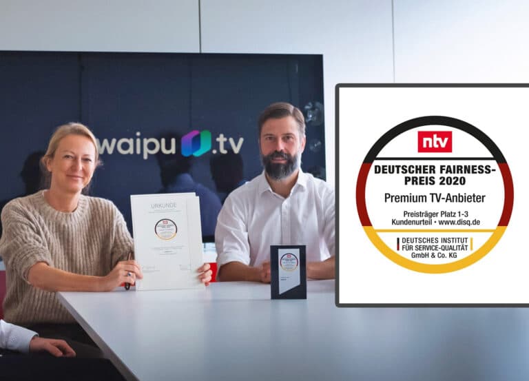 Waipu.tv erhält „Deutscher-Fairness-Preis“-Award in der Kategorie „Premium TV-Anbieter“