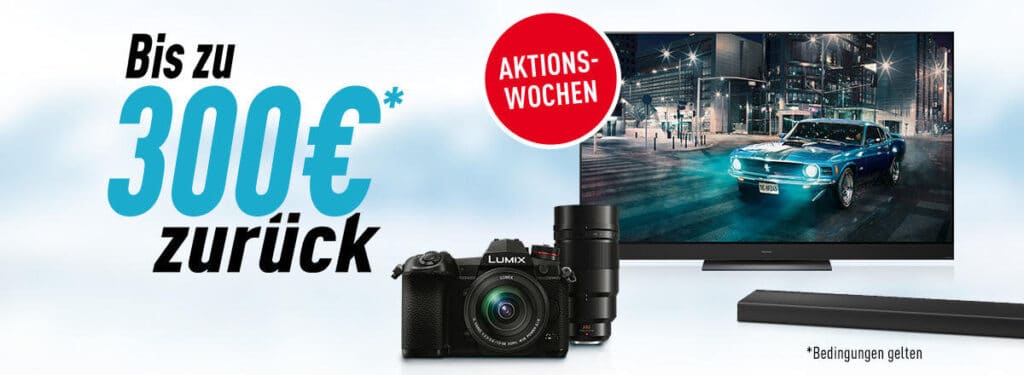 Panasonic gewährt bis zu 300 Euro Cashback.