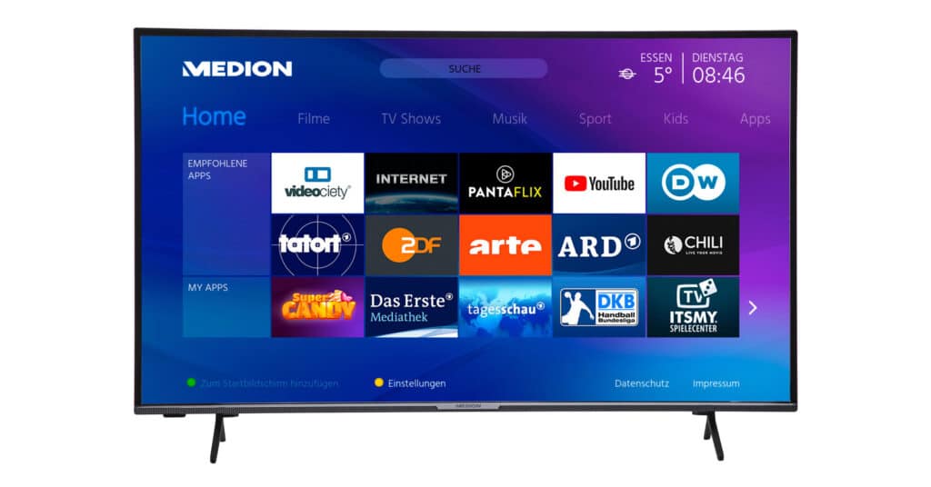 Der Medion X15575 beherrscht neben HDR10 auch Dolby Vision.