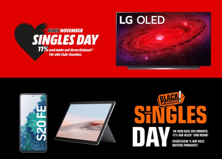 Singles Day: Mediamarkt.de gewährt Club-Mitgliedern 11% auf alles* (Nur heute)