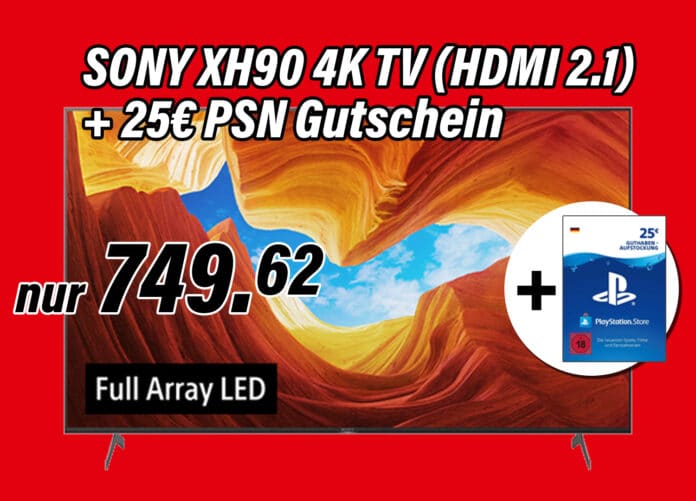 Das Top-Angebot auf MediaMarkt.de: Sony XH90 4K TV mit HDMI 2.1 (55 Zoll) für nur 750 Euro!