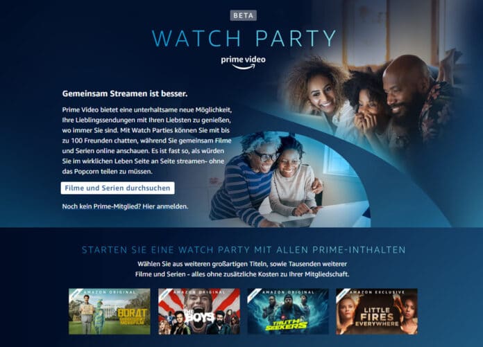 Watch Party auf Amazon Prime Video mit bis zu 100 Leuten