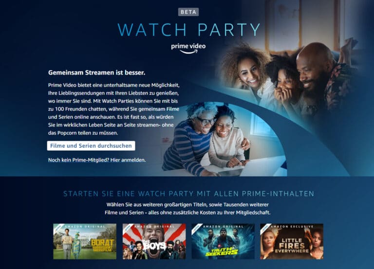 Watch Party Beta: Amazon Prime Video Filmabend mit bis zu 100 Leuten!