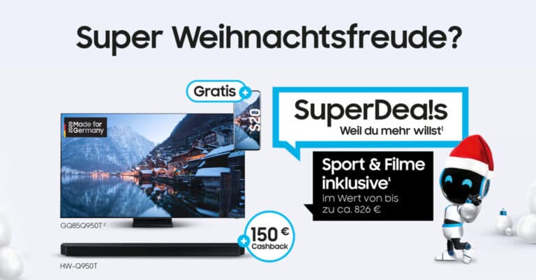 Samsung Superdeals: Gratis-Smartphone zum TV + Cashback auf Soundbars