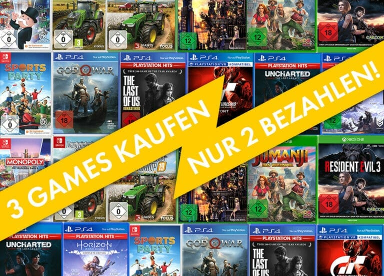 Zocken gegen Lagerkoller: 3-für-2 auf PlayStation, Xbox und Switch Games