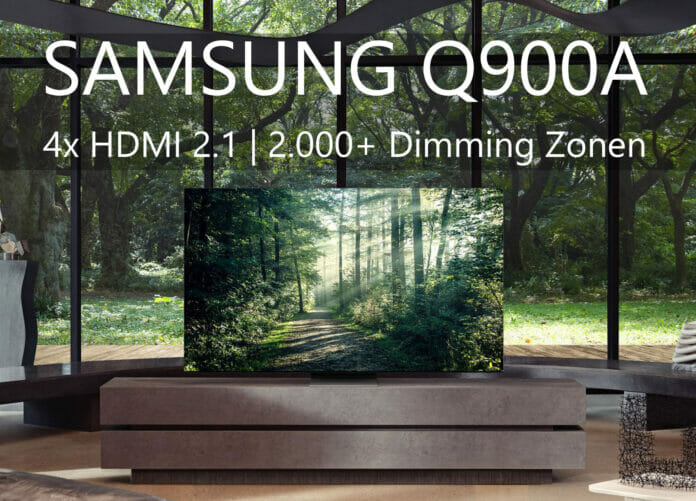 Der Samsung QN900A könnte mit vier HDMI 2.1-Anschlüsse, Mini-LED mit über 2.000 Dimming-Zonen und 6.2.2-Sound zum Top-Modell 2021 avancieren