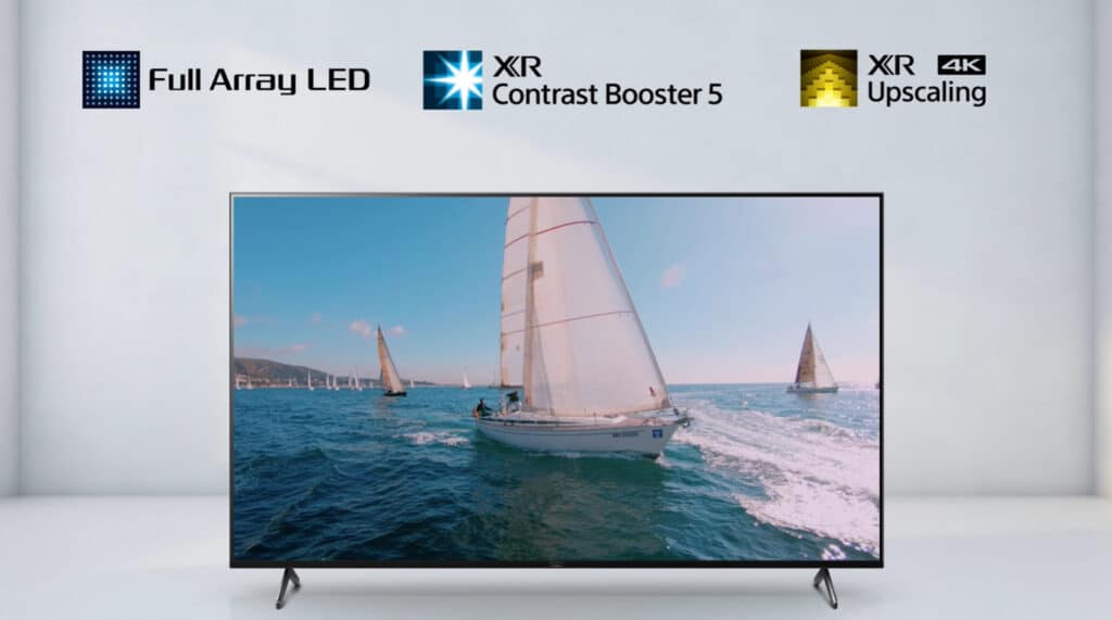 Full Array LED Backlight, XR Contrast Booster und XR 4K Upscaling ist im X90J integriert