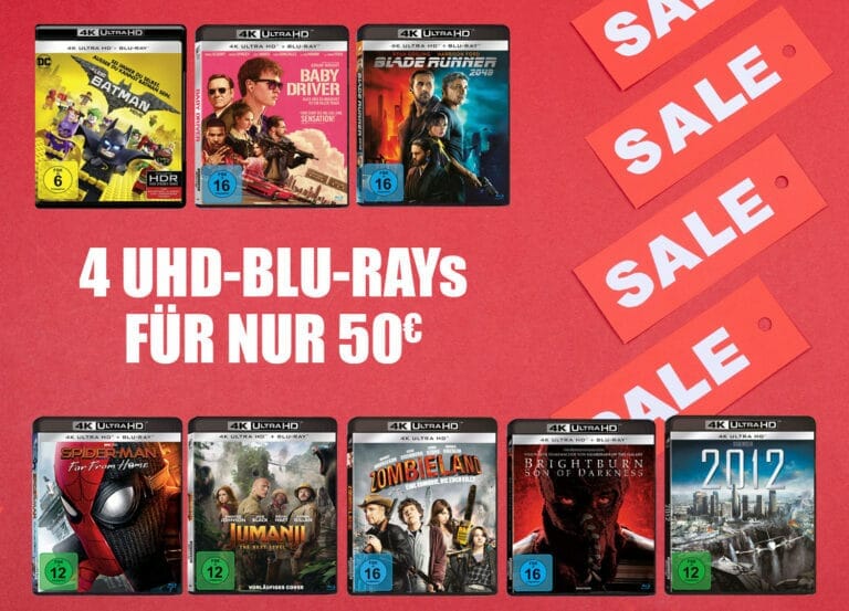 Noch bis Sonntag: 4 Ultra HD Blu-rays für 50 Euro – Wählt aus über 110 Titeln!