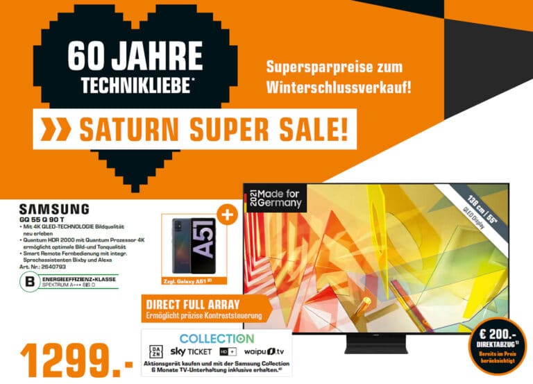 4K Fernseher (UHD, OLED & QLED) mit HDMI 2.1 zum Bestpreis im SATURN SUPER SALE!