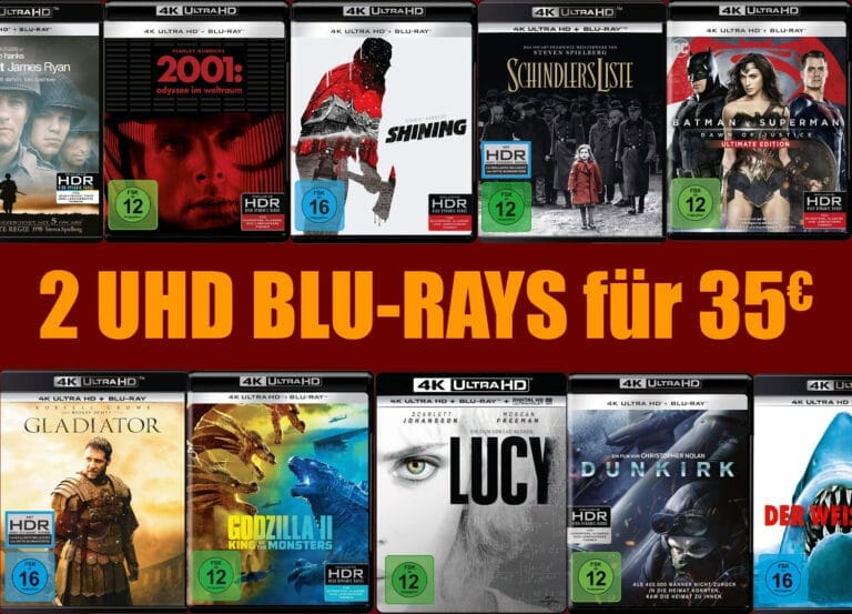 Wählt aus über 140 Titeln: Zwei 4K Blu-rays für 35 Euro!