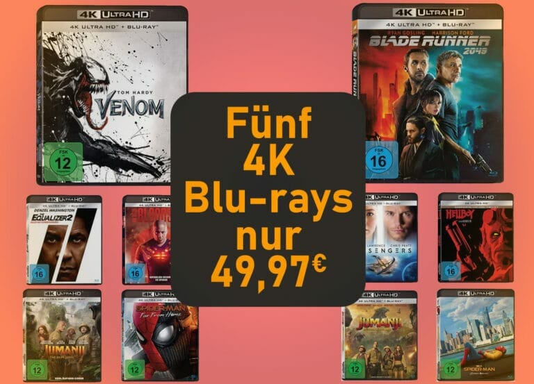 4K Blu-rays für je nur 9.99 Euro im 5er-Bundle (Spider-Man / Jumanji / Blade Runner…)