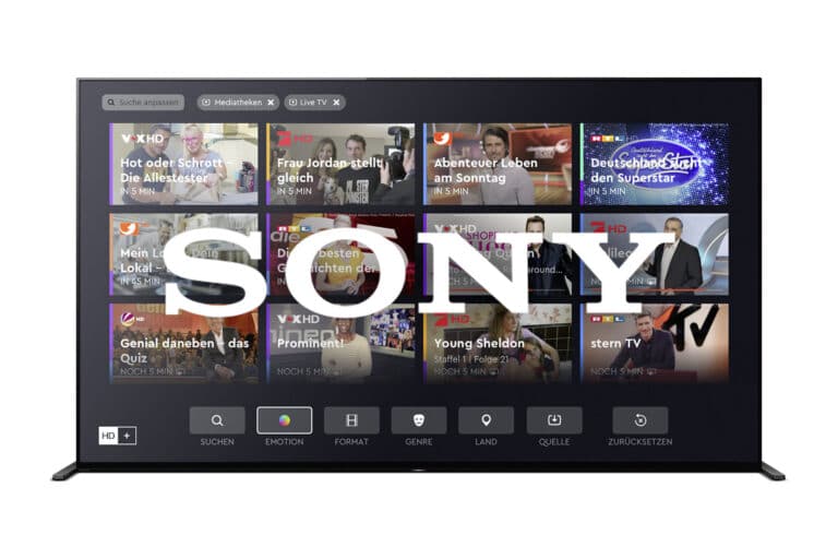 HD+ direkt auf allen 4K- und 8K-TVs von Sony aus dem Jahr 2021