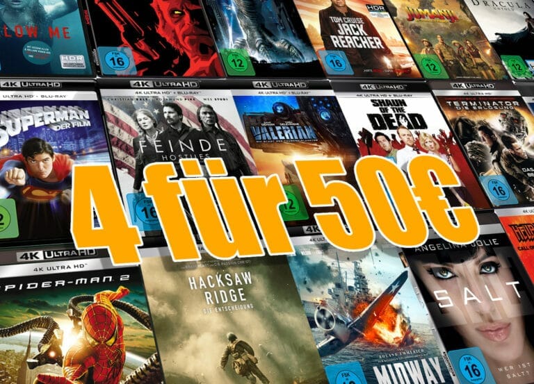 LETZTE CHANCE: Nur 12.50 Euro je 4K Blu-ray in der 4-für-50-Aktion von Amazon.de!
