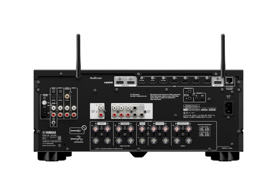 Anschl&uuml;sse des Yamaha RX-A4A AV-Receivers (inkl. HDMI 2.1)