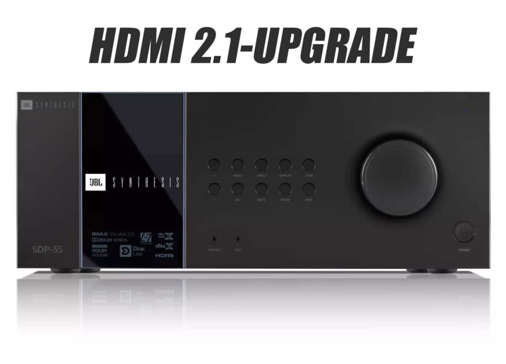 JBL stellt für den Synthesis SDP-55 (abgebildet) und SDR-35 ein HDMI 2.1-Upgrade in Aussicht