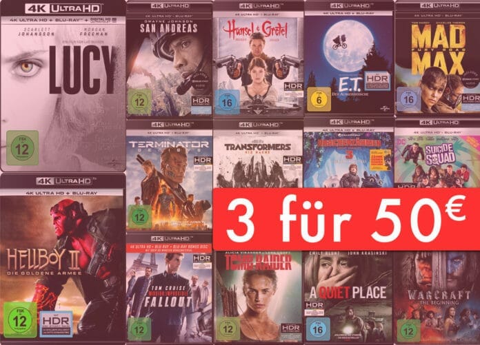 DRei 4K UHD Blu-rays für nur 50 Euro in der Verkaufsaktion von Amazon.de