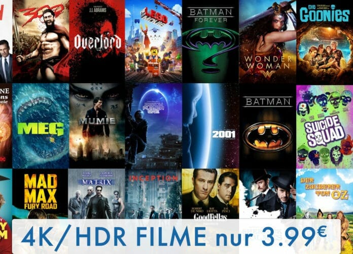 4K / HDR Filme für günstige 3.99 Euro je Film (Kauf) auf iTunes sichern!