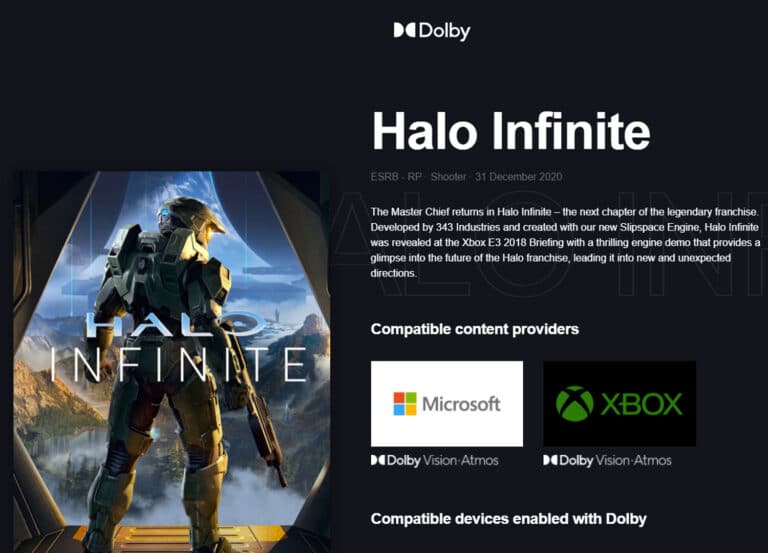 Halo Infinite auf PC & Xbox Series X|S mit Dolby Vision Gaming + Dolby Atmos