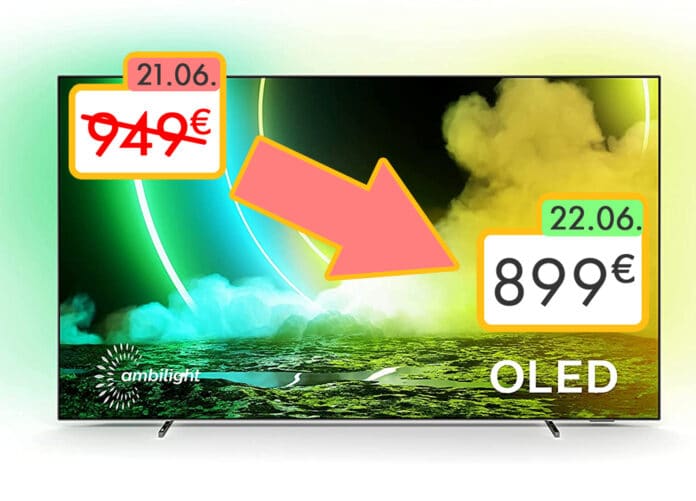 Artikel wie der Philips 55OLED705 wurden innerhalb des Prime Days nochmals um 50€ im Preis gesenkt