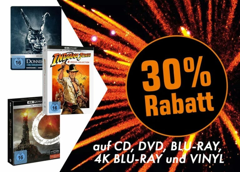 30 Prozent Rabatt auf 4K Blu-rays, CDs, DVDs, Blu-rays & Vinyl (Saturn)
