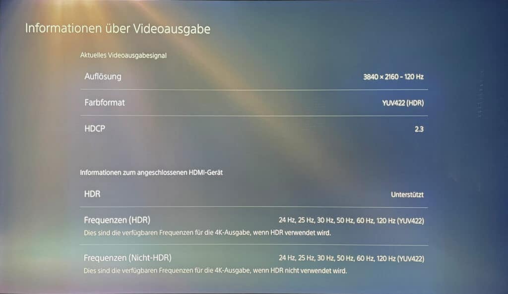 4K 120fps via HDMI 2.1 auf der PlayStation 5